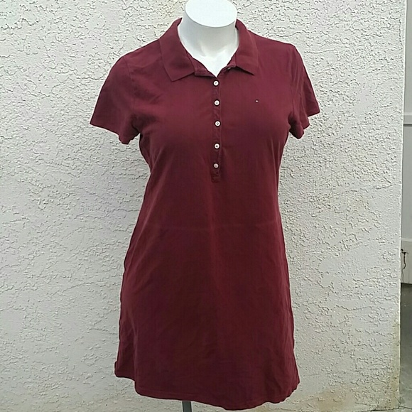Tommy Hilfiger Maroon Polo Shirt Dress xxl 2xl 18