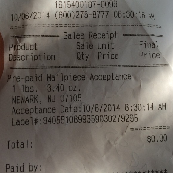 Receipt - Picture 2 of 2