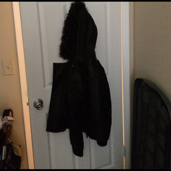 Victoria's Secret leather fur hooded jacket - Picture 2 of 4