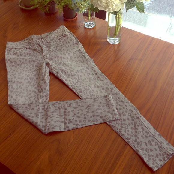 Rope Picnic leopard pattern skinny jeans in grey - Picture 1 of 4