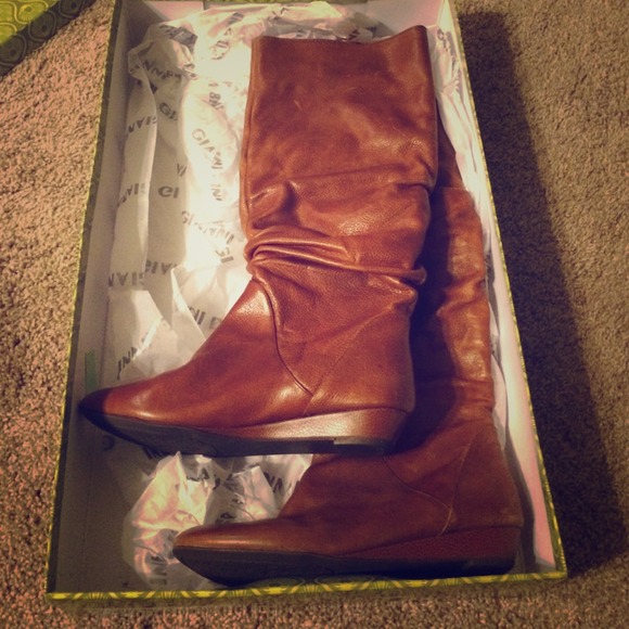 Gianni Bini cognac leather boots