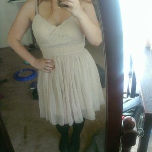 Ivory lace and tulle dress