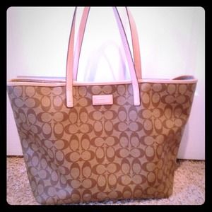 Authentic Coach shopper tote with matching wallet