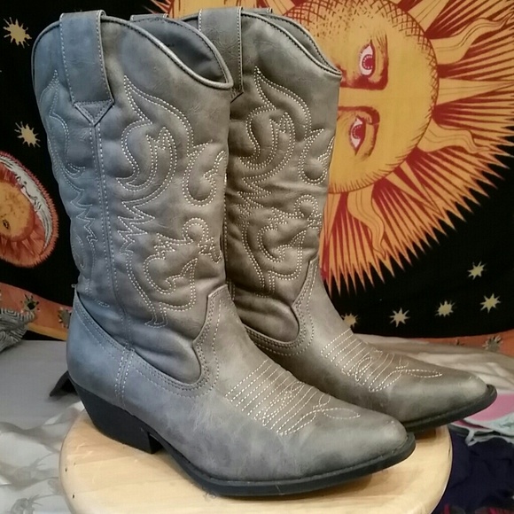 Grey Cowboy Boots