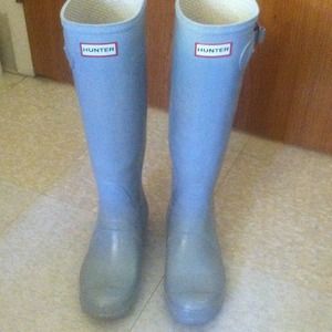 Gray Gloss Hunter Rain Boots