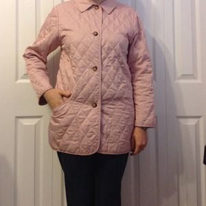 Burberry pink coat.
