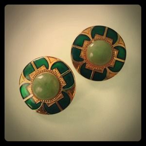 Luck of the Irish vintage post earrings