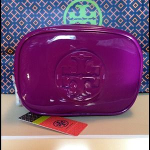 Purple Tory Burch Cosmetic Case