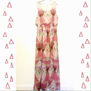 Aztec print long maxi dress