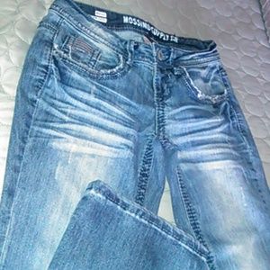 Sequined, distressed jeans