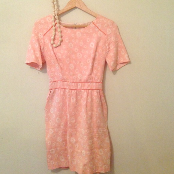 Pink dress w/embroidered flowers