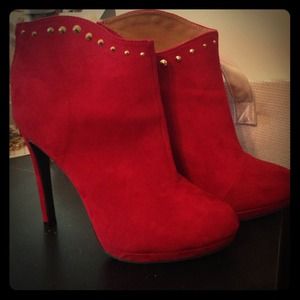 Red heeled booties