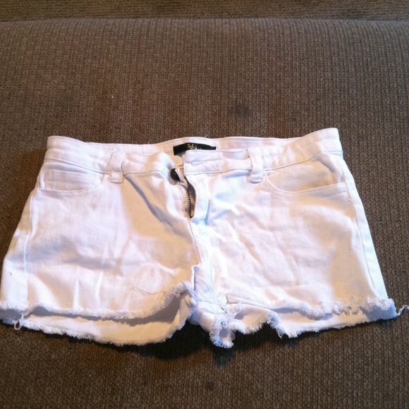White Jean Shorts