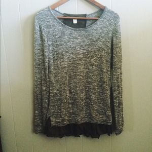 heather grey & olive sweater