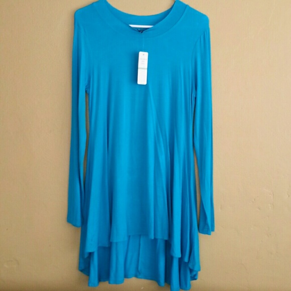 Teal high low tunic