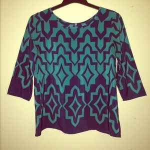 Francesca's blue/green blouse