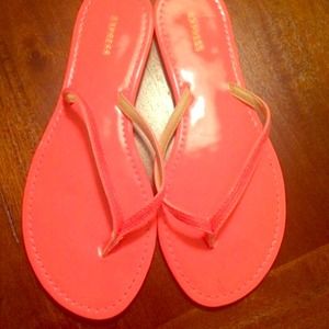 Neon Coral Express Flip Flops!