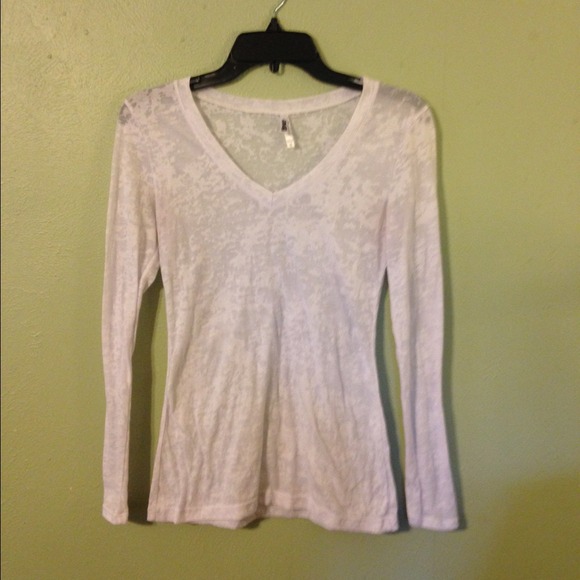 Sheer White Long Sleeved Top