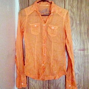 Orange button up top