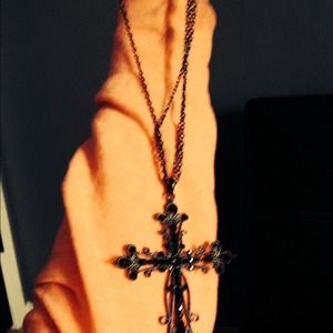 Long cross necklace