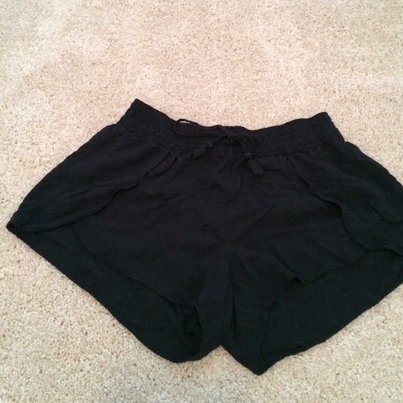 Black drawstring shorts