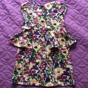 Material Girl Peplum Floral Dress