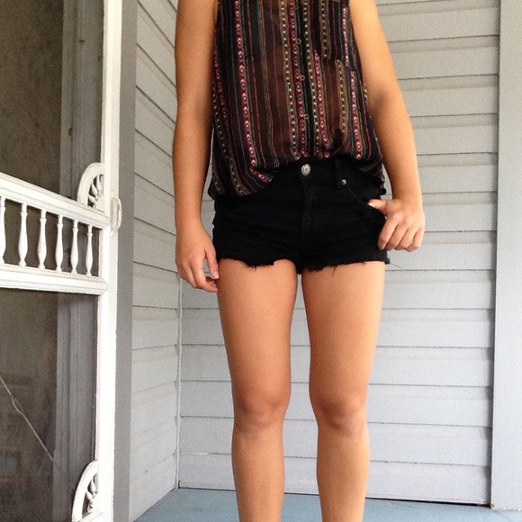 Black Aztec tank top