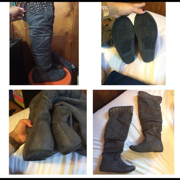 Grey tall boots!