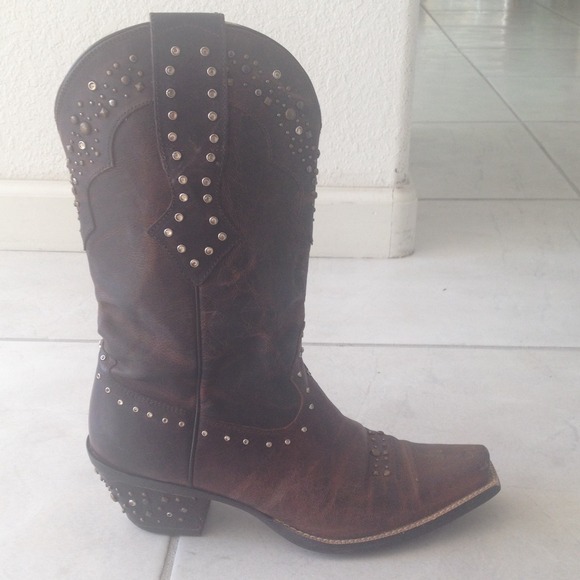 Brown Rhinestone Ariat Cowgirl boots - Picture 3 of 4
