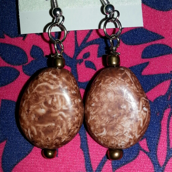 Brown ear rings handmade