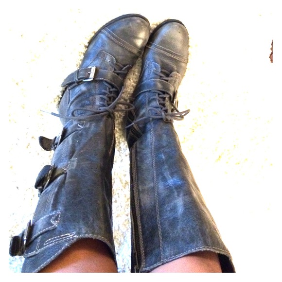 Steve Madden knee high combat boots