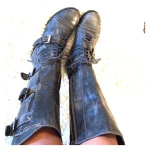 Steve Madden knee high combat boots