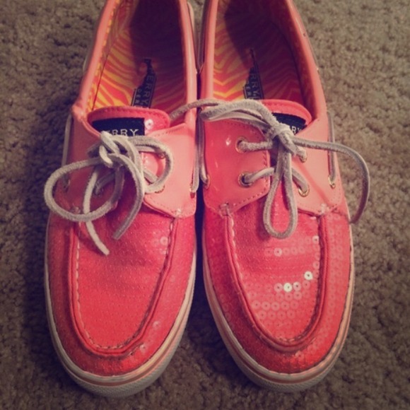 Coral, Sequin, Sperry's!