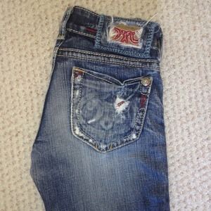 Distressed MEK Bootcut Denim