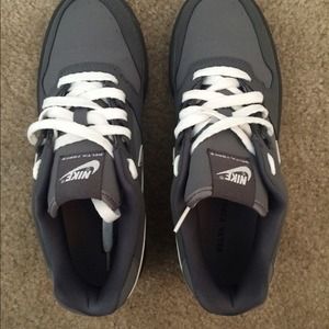 Nike Grey and White Delta Force sneakers