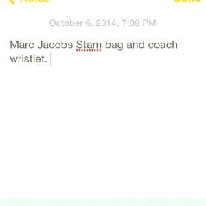 Marc Jacobs Stam bag and coach wristlet.