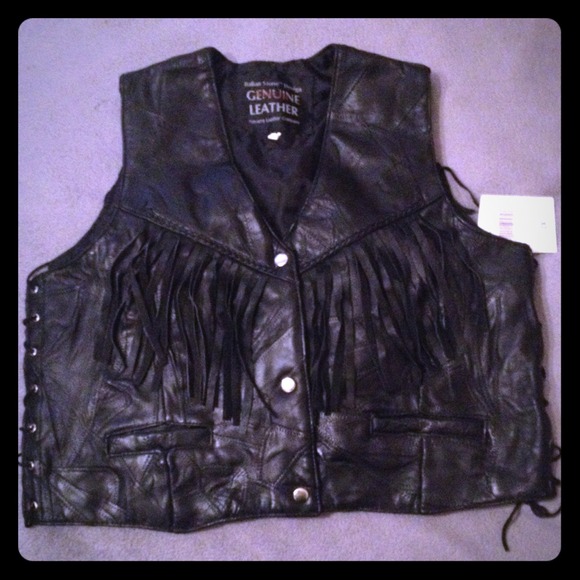 NWT! Genuine Leather Giovanni Navarre Moto Vest