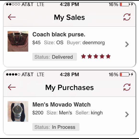 My first sale and first purchase on Posh! 💋💯