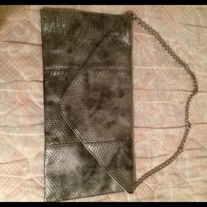 Metallic/gray purse