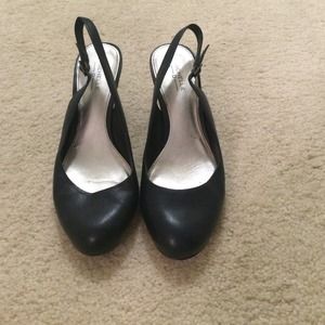 Navy Blue Sling Backs