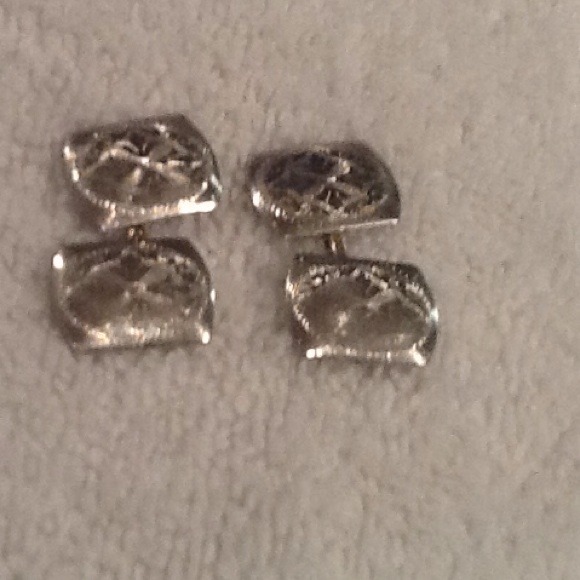 VINTAGE PLATINUM AND 10K GOLD CUFFLINKS - GORGEOUS