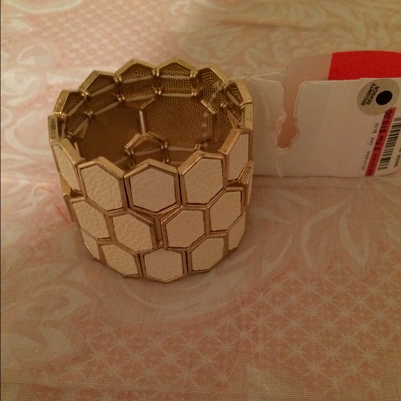 Gold and white bangle