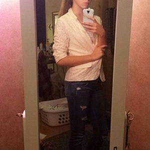 White lace blazer
