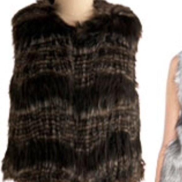 Steve Madden 🎉black Grey and white faux fur vest