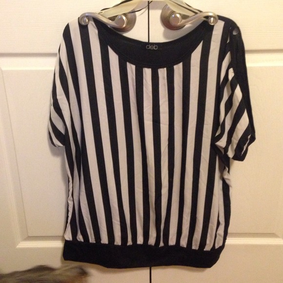 Black and white striped top