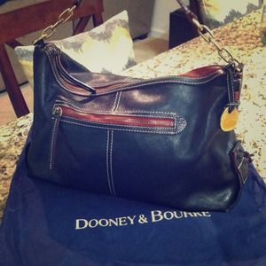 Dooney & Bourke Black Leather One-Shoulder Hobobag