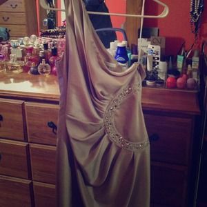 One shoulder dress w/ rhinestones
