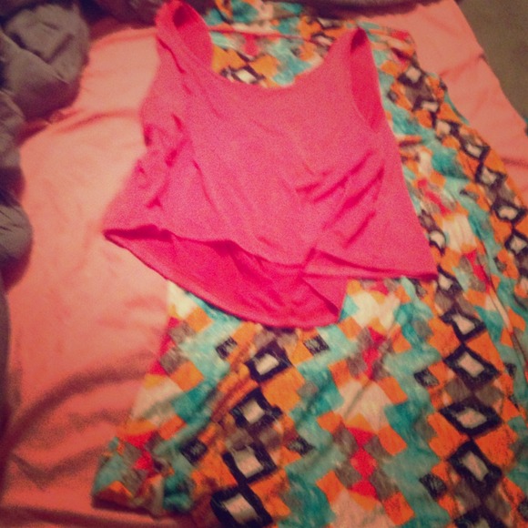 Bundle!! Crop top with matching maxi skirt