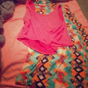 Bundle!! Crop top with matching maxi skirt