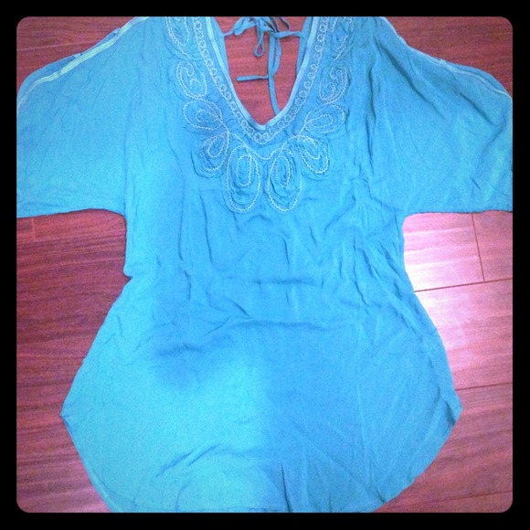 Boho teal top